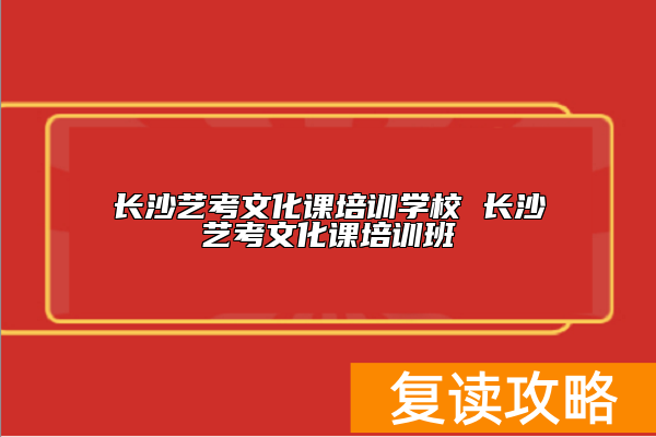 长沙艺考文化课培训学校 长沙艺考文化课培训班