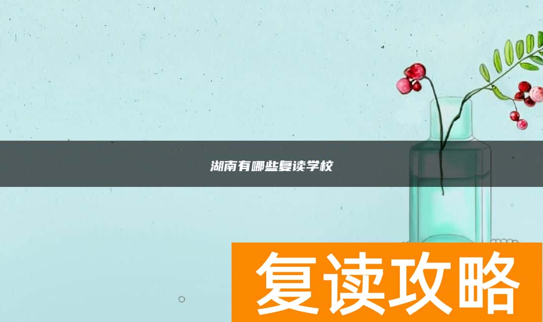 湖南有哪些复读学校