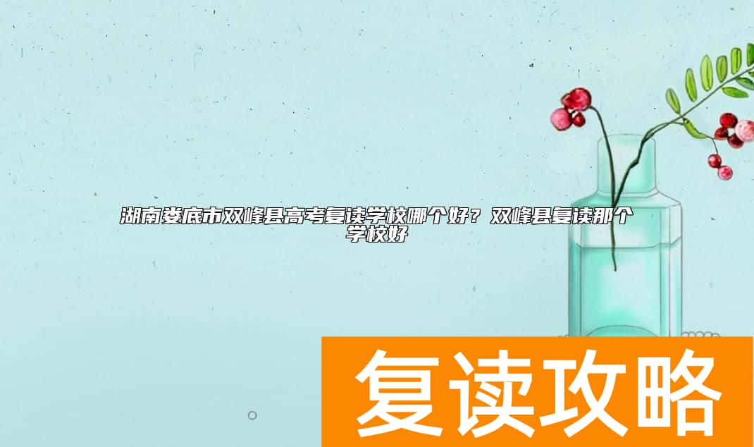 湖南娄底市双峰县高考复读学校哪个好？双峰县复读那个学校好