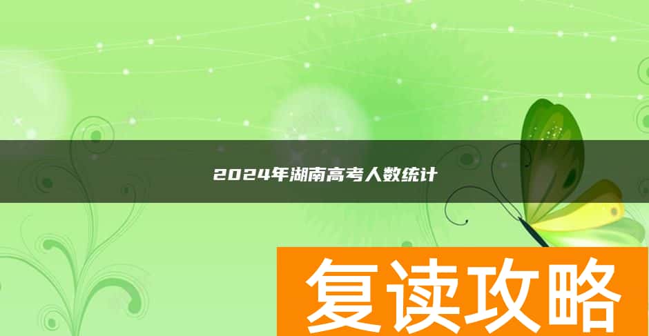 2024年湖南高考人数统计