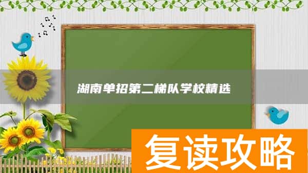 湖南单招第二梯队学校精选