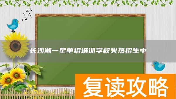 长沙湘一星单招培训学校火热招生中
